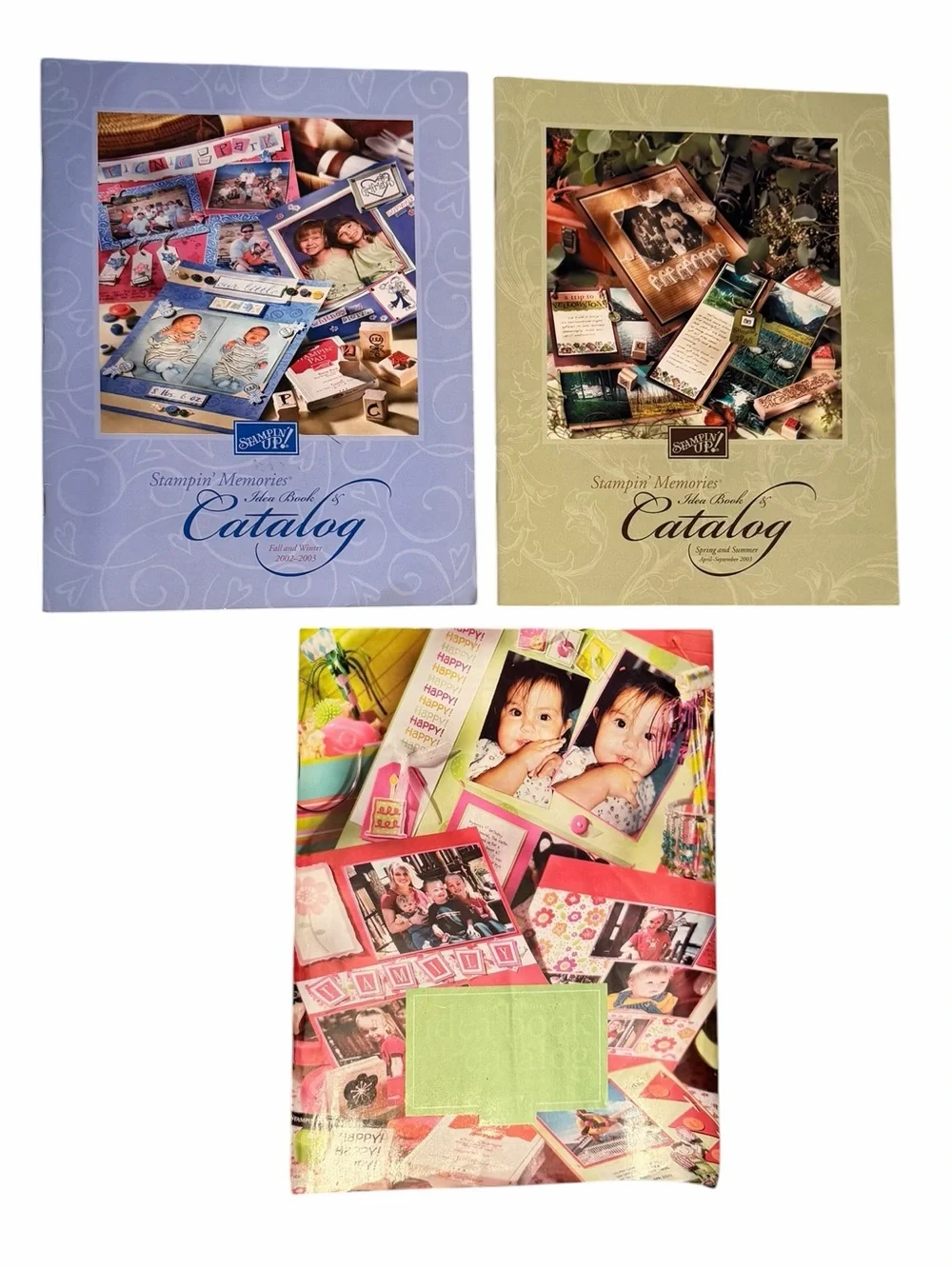 3 Stampin' Up! Idea Book & Catalogs from 2002, 2003 & 2004